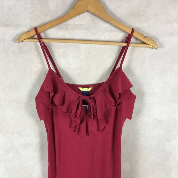 PRINCE & FOX AERO Red Ruffle Mini Tank Dress NWT SMALL - Picture 3 of 5